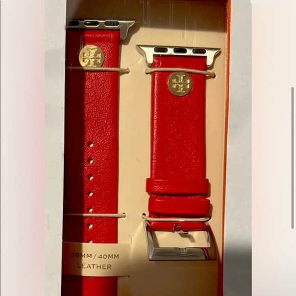 New Tory Burch Red Bandana Apple Watch Leather Strap 38/40/41mm limited edition - Picture 1 of 6
